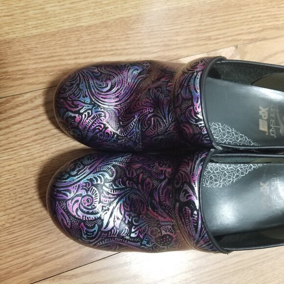Dansko Women's XP 2.0 Purple Floral Embossed Clogs EU 41 US 10.5-11 - Picture 6 of 12